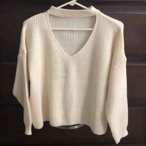 Open Choker Sweater